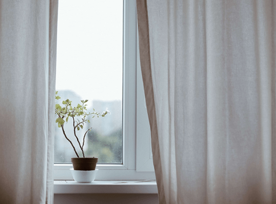 Colorblind Geometric Black Window Curtains